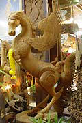 Woodcarving of Pegasus in Teak